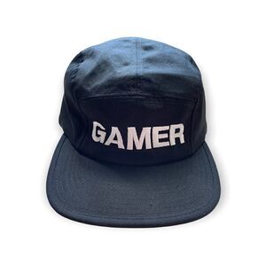 “GAMER” 5-panel strap back hat.